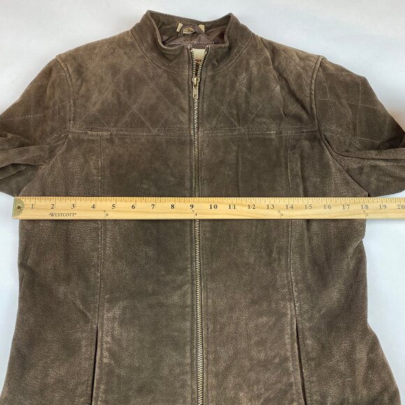 RuffHewn Suede Leather Jacket Women's Size Medium Brown - Picture 15 of 16